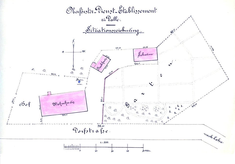 Bebauungsplan Altes Forsthaus Dalle 1856