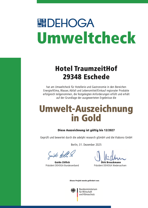 DEHOGA_Umweltcheck_Urkunde_Hotel TraumzeitHof_260206